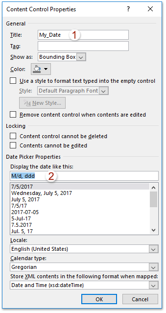 insert date picker in word for mac